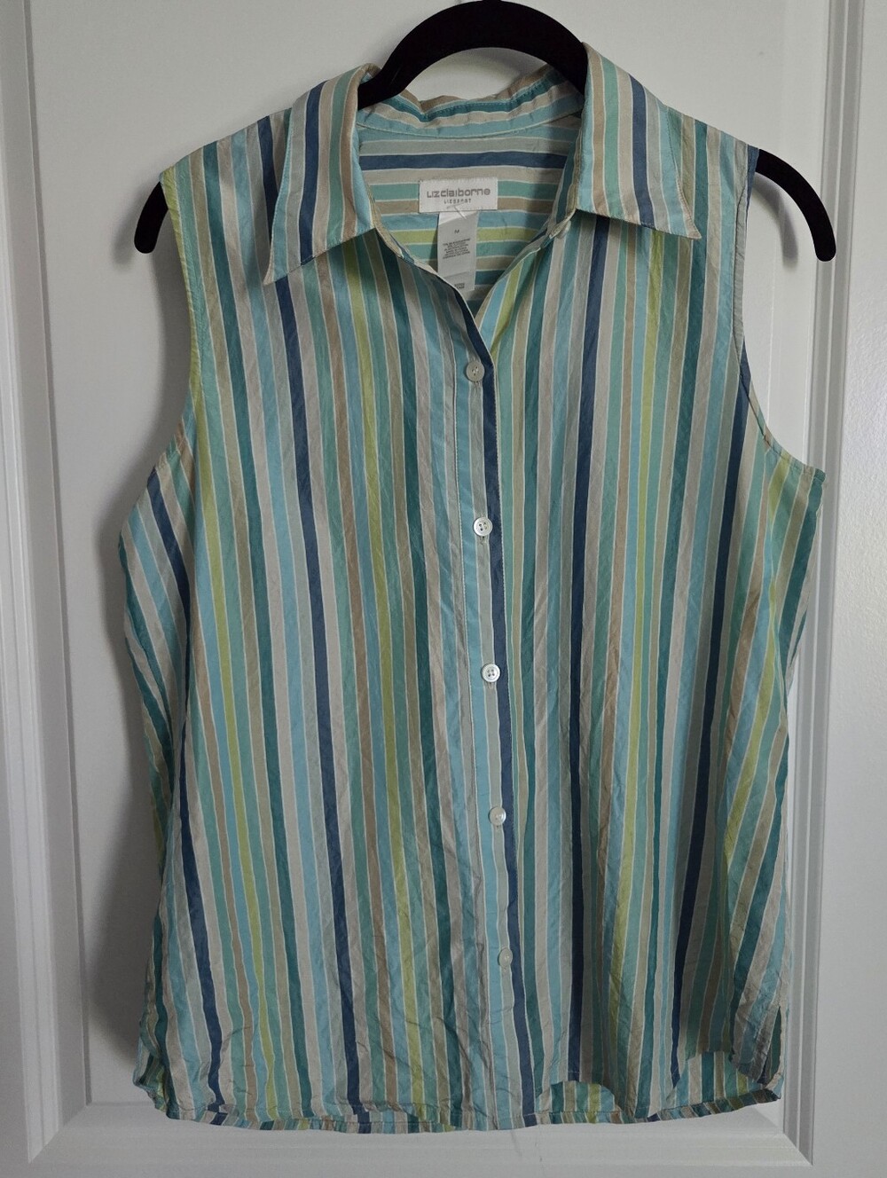 Liz Claiborne Lizsport Medium Sleeveless Collared Blouse